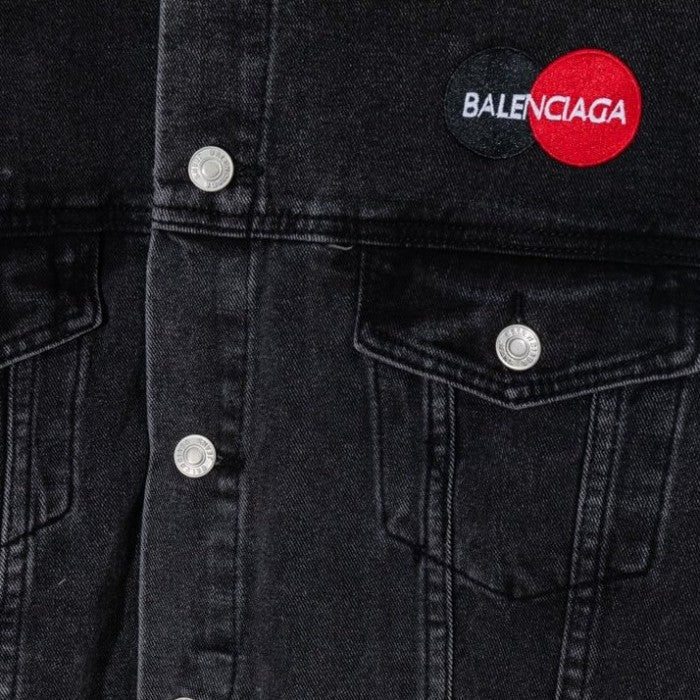 Balencaiga Uniform Logo Denim Jacket Black