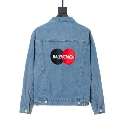 Balencaiga Uniform Logo Denim Jacket Blue