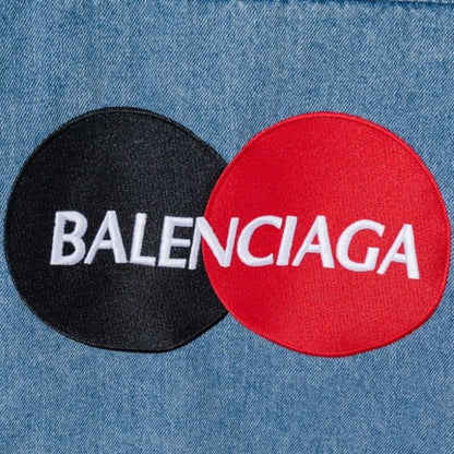 Balencaiga Uniform Logo Denim Jacket Blue