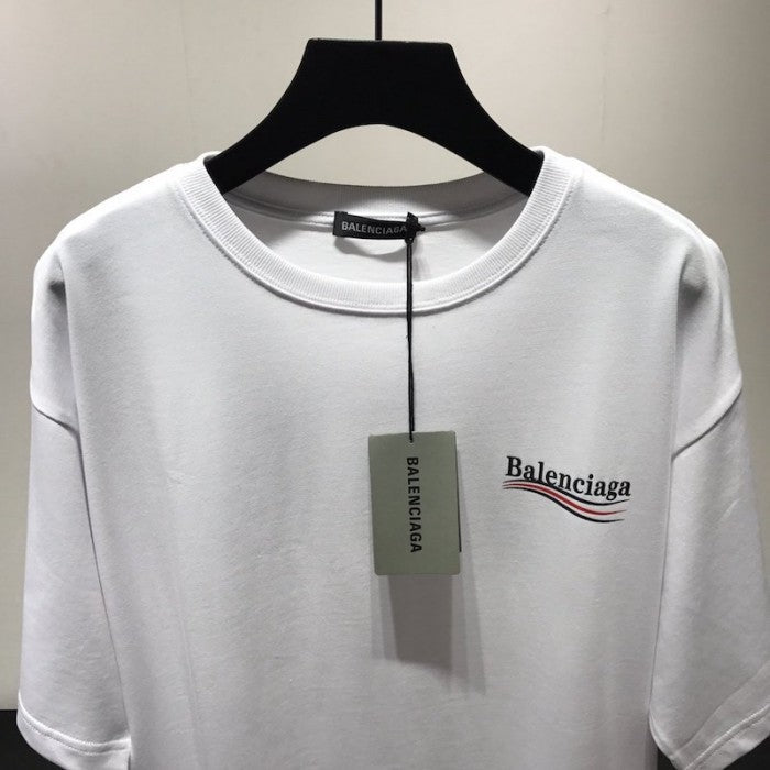 Balenciaga logo printed short sleeves T-shirt White