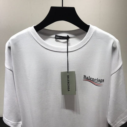 Balenciaga logo printed short sleeves T-shirt White