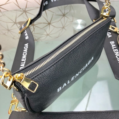 Balenciaga Multi Pochette Leather Bag Black