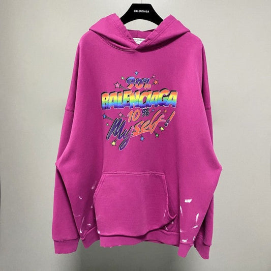 Balenciaga 90/10 Hoodie Wide Fit in Fuchsia