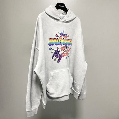 Balenciaga 90/10 Hoodie Wide Fit in Grey