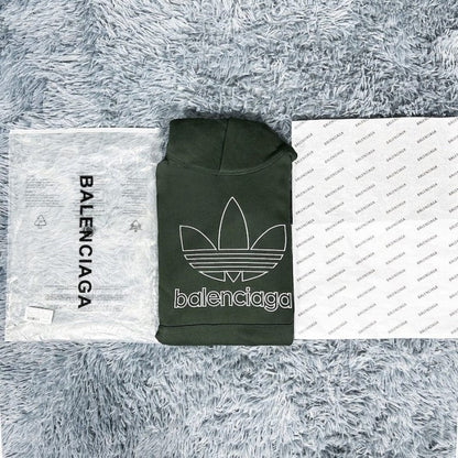 Balenciaga Men's Balenciaga / Adidas Hoodie Oversized in Green