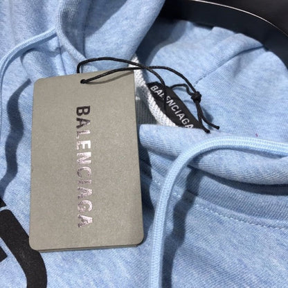 Balenciaga BB Back Pulled Hoodie Baby Blue