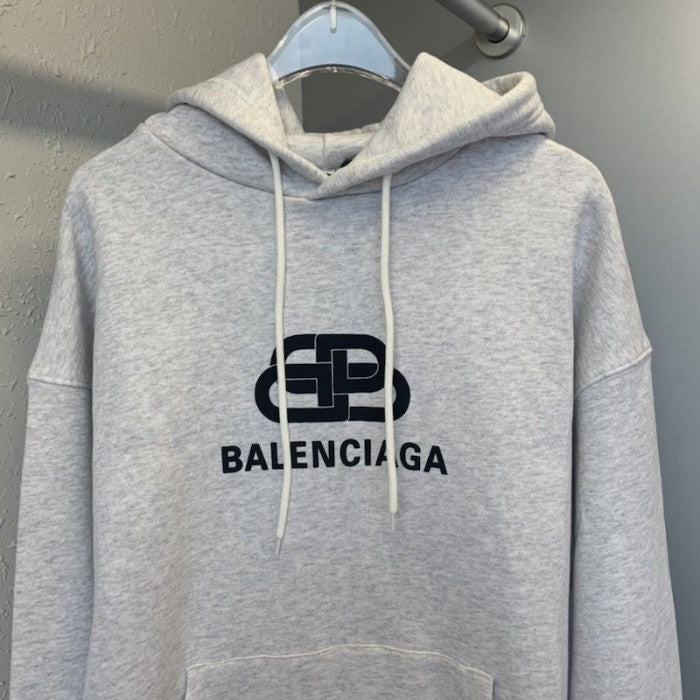 Balenciaga BB Back Pulled Hoodie Grey