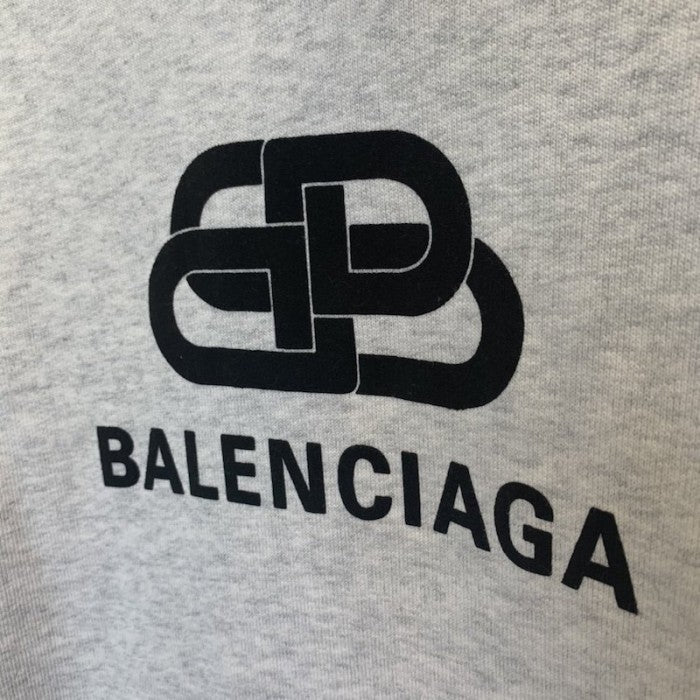 Balenciaga BB Back Pulled Hoodie Grey