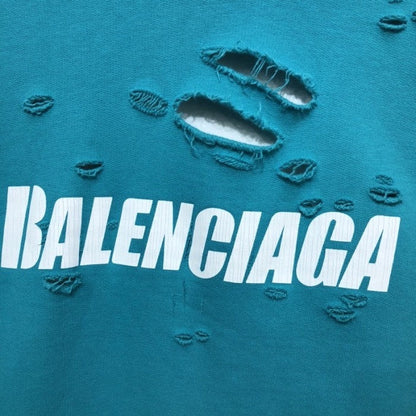 Balenciaga Caps Destroyed Hoodies Blue