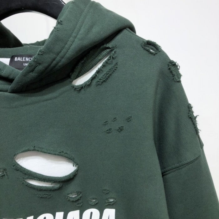 Balenciaga Caps Destroyed Hoodies Green