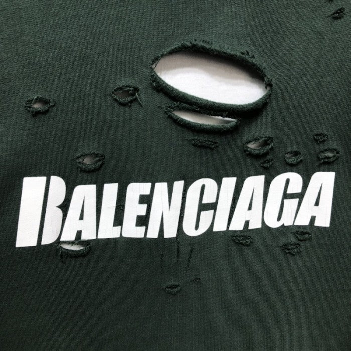 Balenciaga Caps Destroyed Hoodies Green