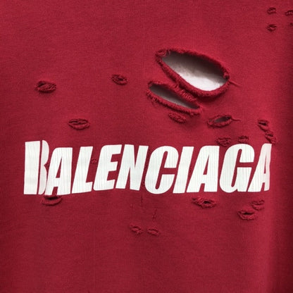 Balenciaga Caps Destroyed Hoodies Red