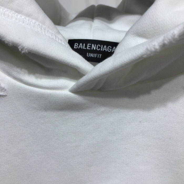 Balenciaga Caps Destroyed Hoodies White