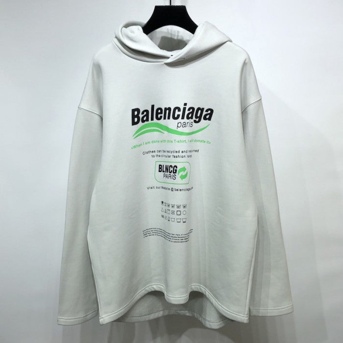 Balenciaga Dry Cleaning Hooded T-shirt in White