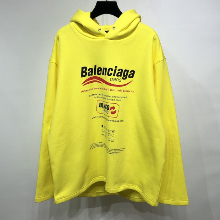 Balenciaga Dry Cleaning Hooded T-shirt in Yellow