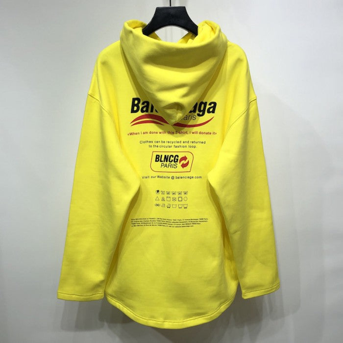 Balenciaga Dry Cleaning Hooded T-shirt in Yellow