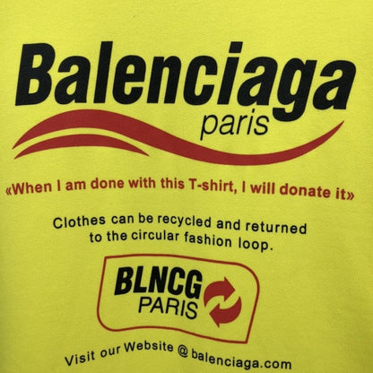 Balenciaga Dry Cleaning Hooded T-shirt in Yellow