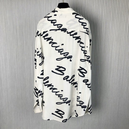 Balenciaga Hemd mit Logo Print White