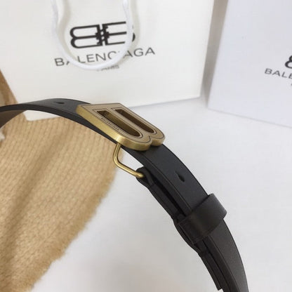 Balenciaga Hourglass Thin Belt Black / Gold