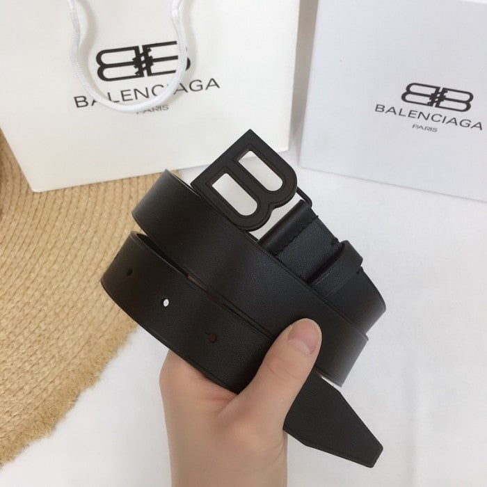 Balenciaga Hourglass Thin Belt Black / Black