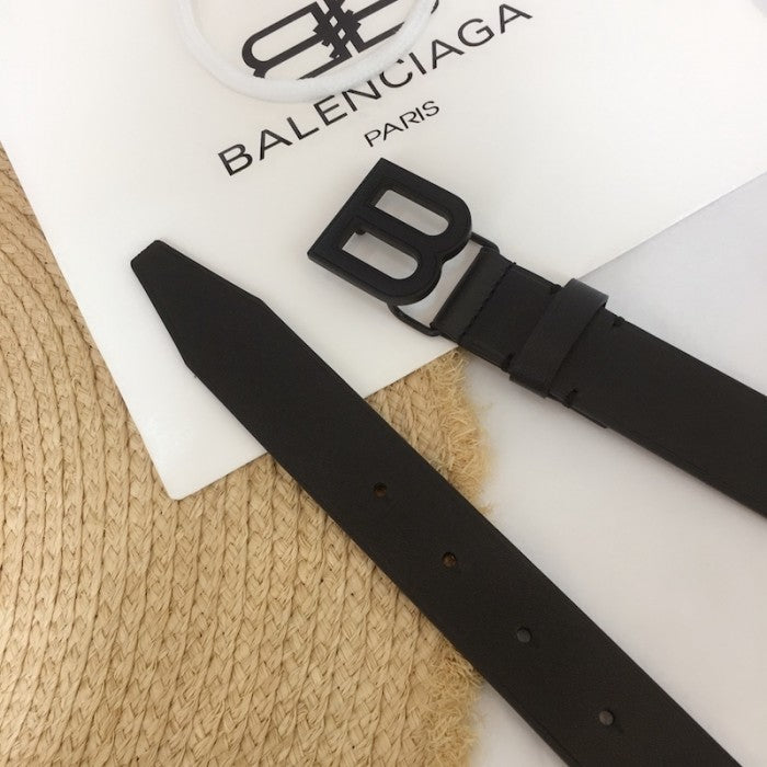 Balenciaga Hourglass Thin Belt Black / Black