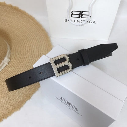 Balenciaga Hourglass Thin Belt Black / Silver