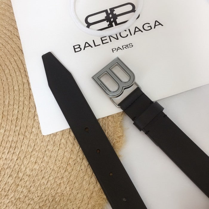 Balenciaga Hourglass Thin Belt Black / Silver