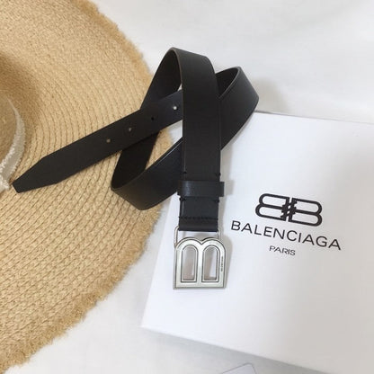 Balenciaga Hourglass Thin Belt Black / Silver