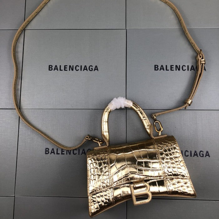 Balenciaga Women's Hourglass Xs Handbag in Gold