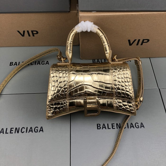 Balenciaga Women's Hourglass Xs Handbag in Gold