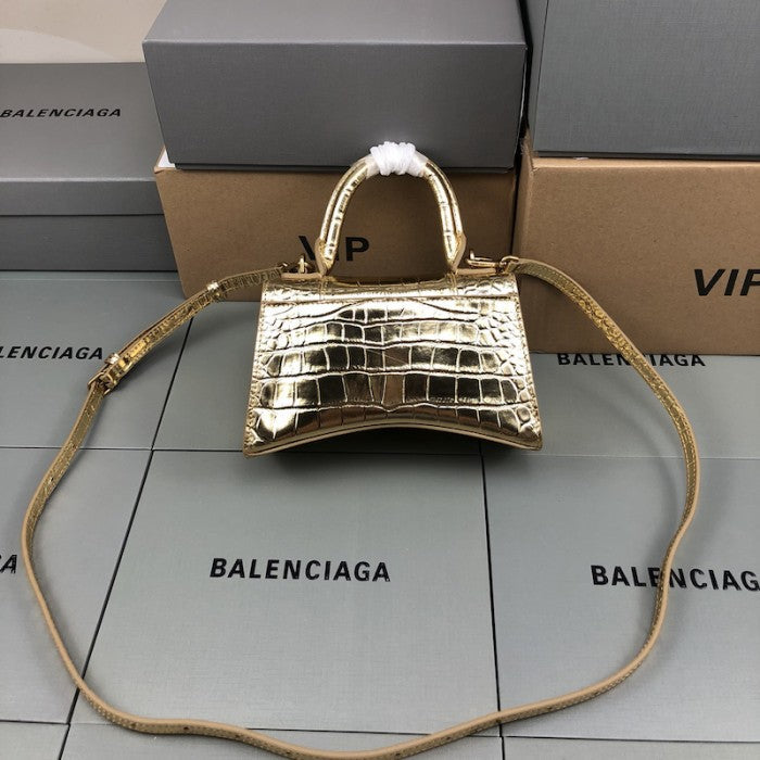 Balenciaga Women's Hourglass Xs Handbag in Gold