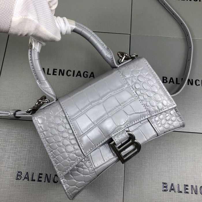 Balenciaga Women's Hourglass Xs Handbag in Grey