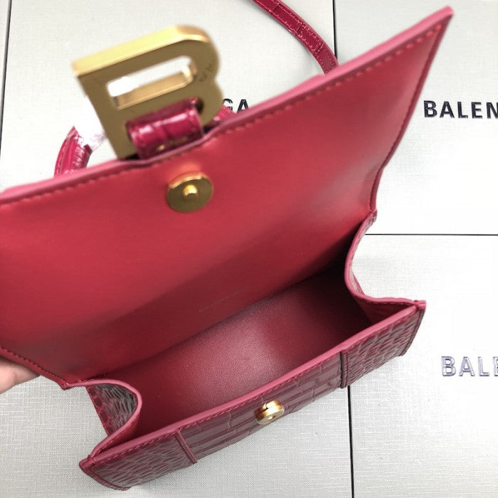 Balenciaga Women's Hourglass Xs Handbag in Bright Red