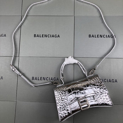 Balenciaga Women's Hourglass Xs Handbag in Silver