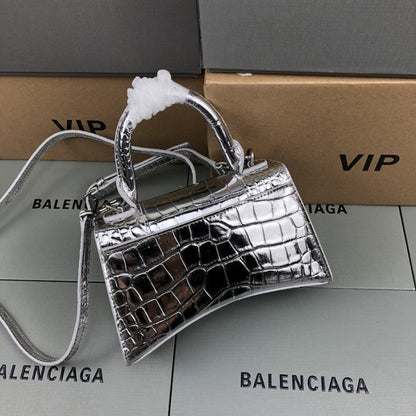 Balenciaga Women's Hourglass Xs Handbag in Silver