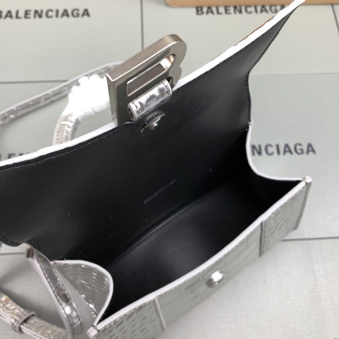 Balenciaga Women's Hourglass Xs Handbag in Silver