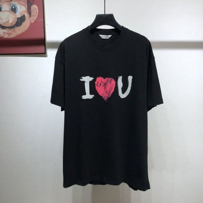 Balenciaga I Love U Medium Fit T shirt Black