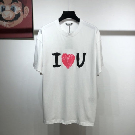 Balenciaga I Love U Medium Fit T shirt White