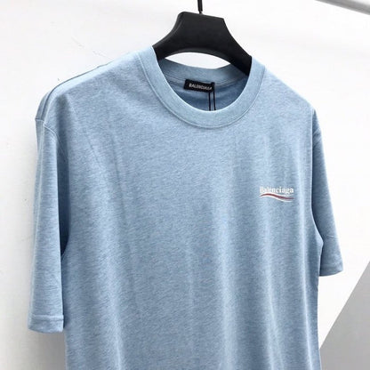 Balenciaga logo printed short sleeves T-shirt Blue