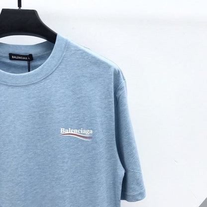 Balenciaga logo printed short sleeves T-shirt Blue