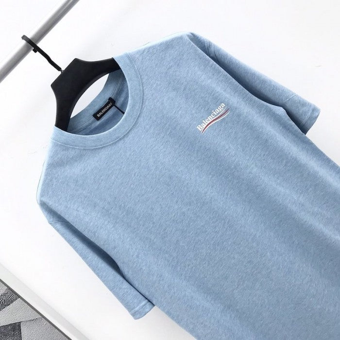 Balenciaga logo printed short sleeves T-shirt Blue