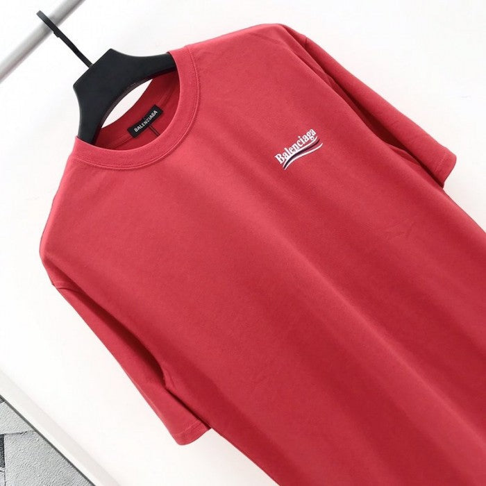 Balenciaga logo printed short sleeves T-shirt Red