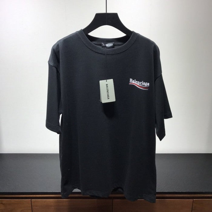 Balenciaga logo printed short sleeves T-shirt Black