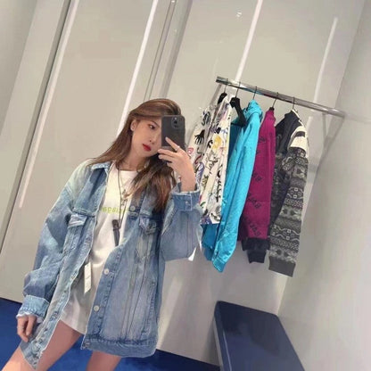 Balenciaga Denim jacket with Pink BB Balenciaga