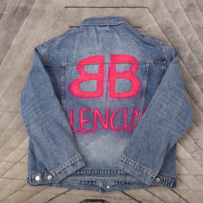 Balenciaga Denim jacket with Pink BB Balenciaga