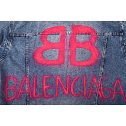 Balenciaga Denim jacket with Pink BB Balenciaga