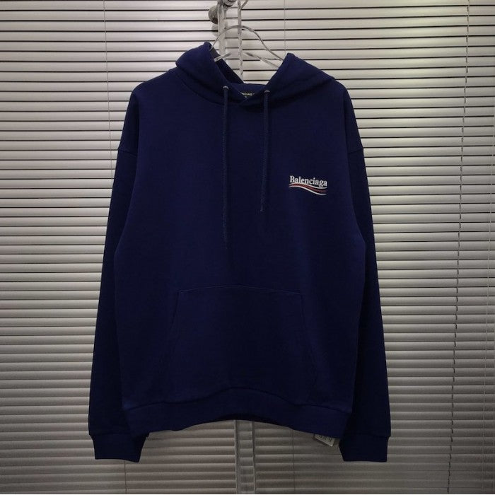 Balenciaga Print Hoodies Blue