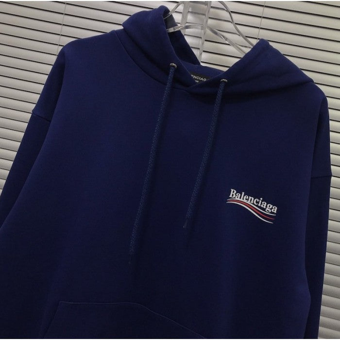 Balenciaga Print Hoodies Blue