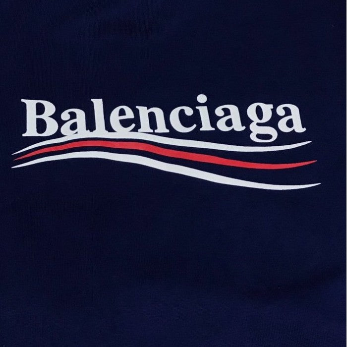 Balenciaga Print Hoodies Blue