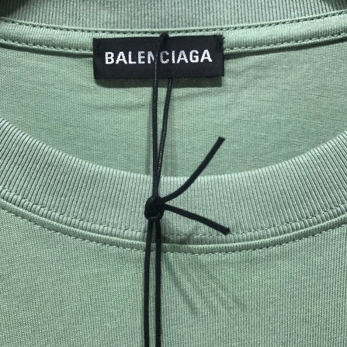 Balenciaga Oversized Small Logo T-shirt Green